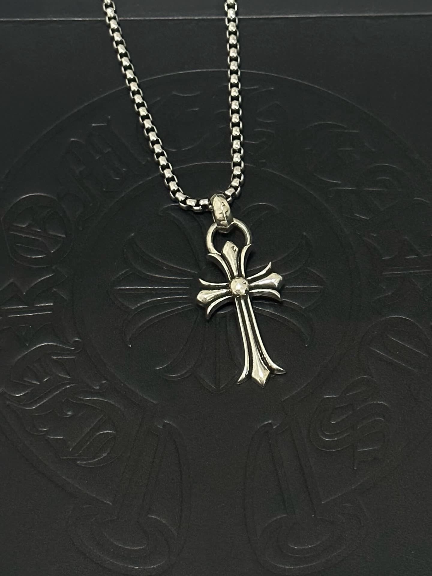 Chrome Hearts Silver Cross Pendant Necklace
